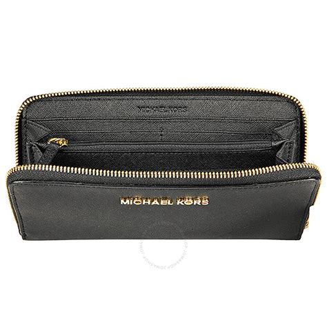 michael kors frame out item leather continental wallet black|Michael Kors monogram zip wallet.